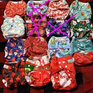 Christmas Mama Koala Cloth Diapers Xmas Festive OS Pocket Cloth Diapers